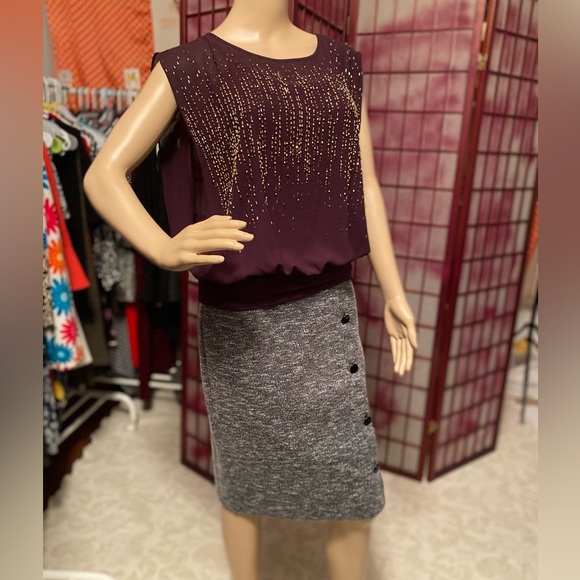 grey woolen skirt size M - Picture 6 of 13